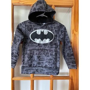 Batman Boy's  Size 5 Hoodie Size Comics, Dark Gray With Black and Silver